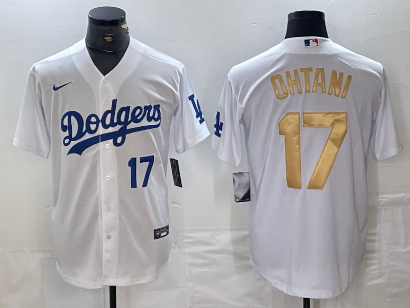 Men Los Angeles Dodgers #17 Ohtani White Nike Game MLB Jersey style 13